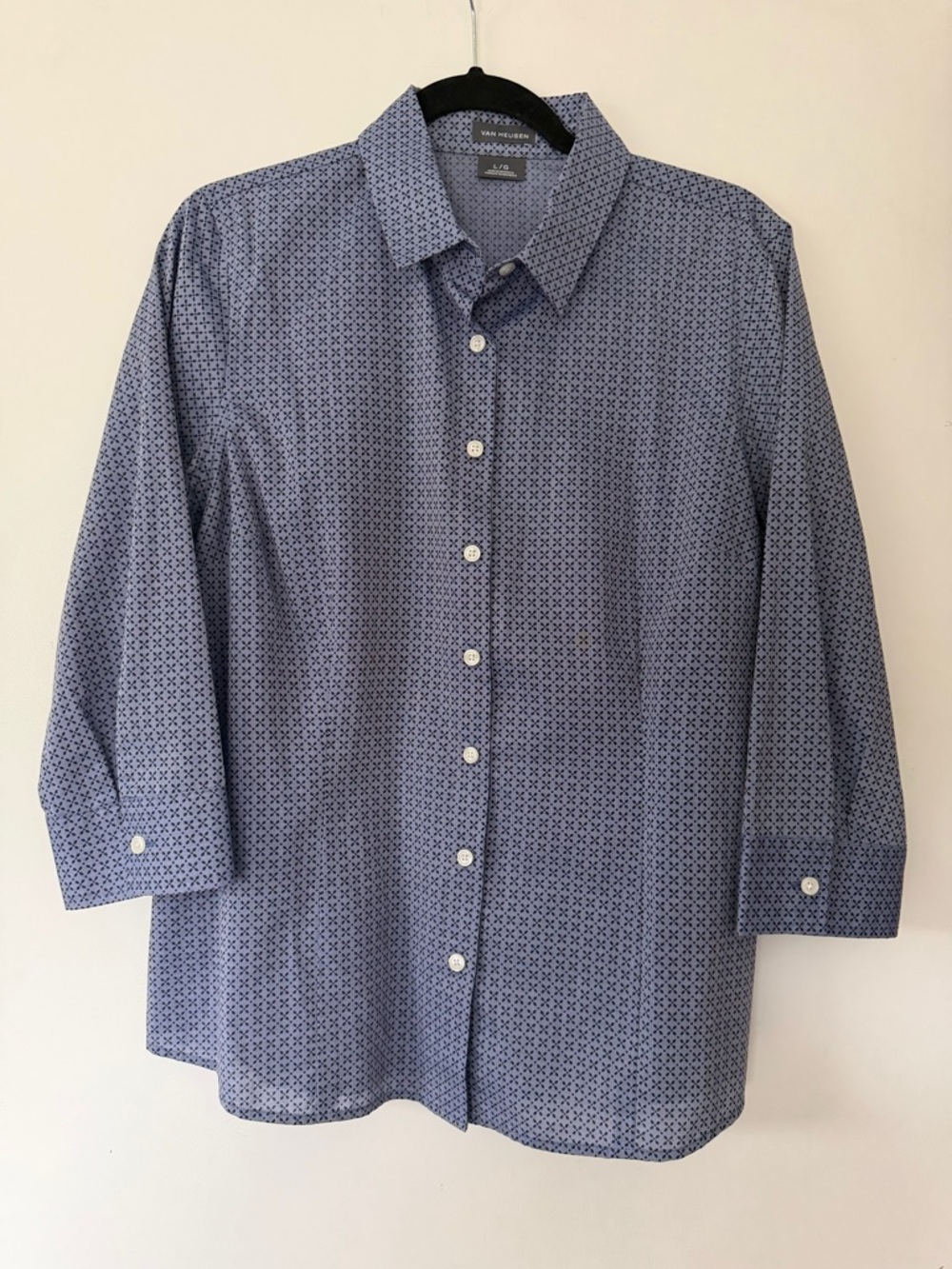 Van Heusen Non Iron Navy Micro-Print Button-Up Shirt